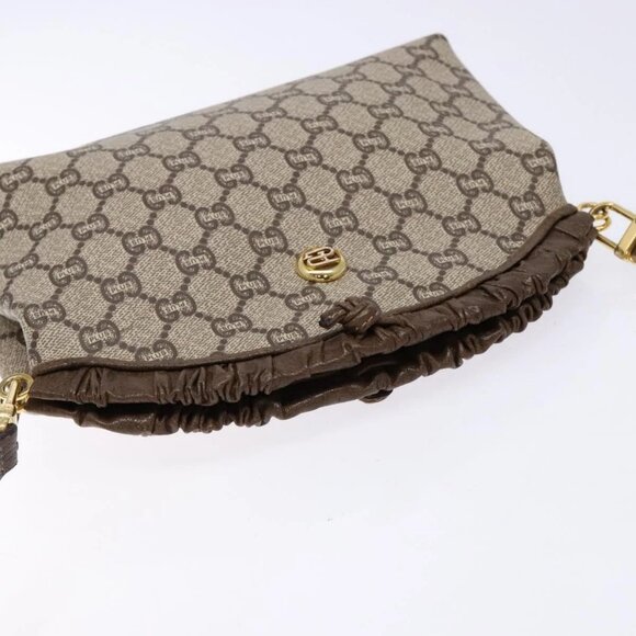 GUCCI GG Plus Supreme Shoulder Bag PVC Beige Gold Auth 137701 - Picture 6 of 16